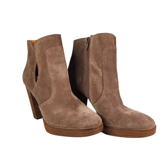 Lucky Brand Quiselle Taupe Suede Booties - Picture 1 of 11